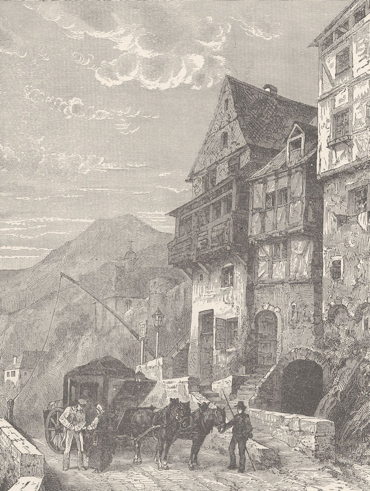 GERMANY. Cochem 1903 old antique vintage print picture